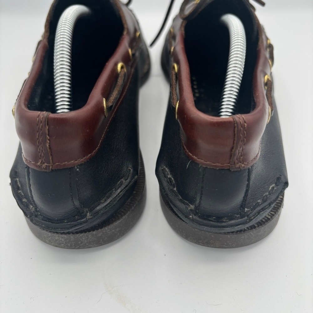 Sperry Boat Shoes Mens Sz 12 Black Brown Leather Authentic Original Deck Shoes - Picture 6 of 10